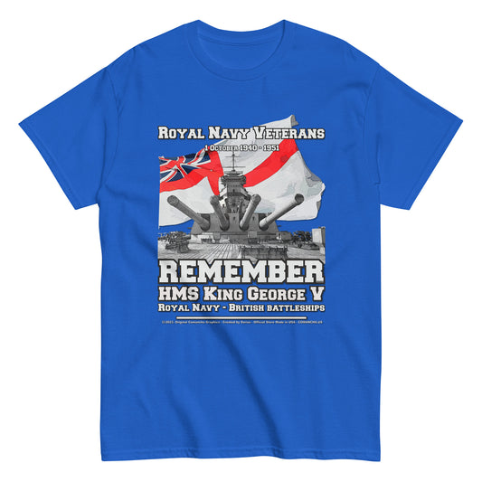 HMS KING GEORGE V t-shirt, HMS KING GEORGE V battleship tee,HMS KING GEORGE V Royal Navy Battleship T-Shirt, HMS KING GEORGE V Royal Navy T-Shirt, Comancha Online Shop,