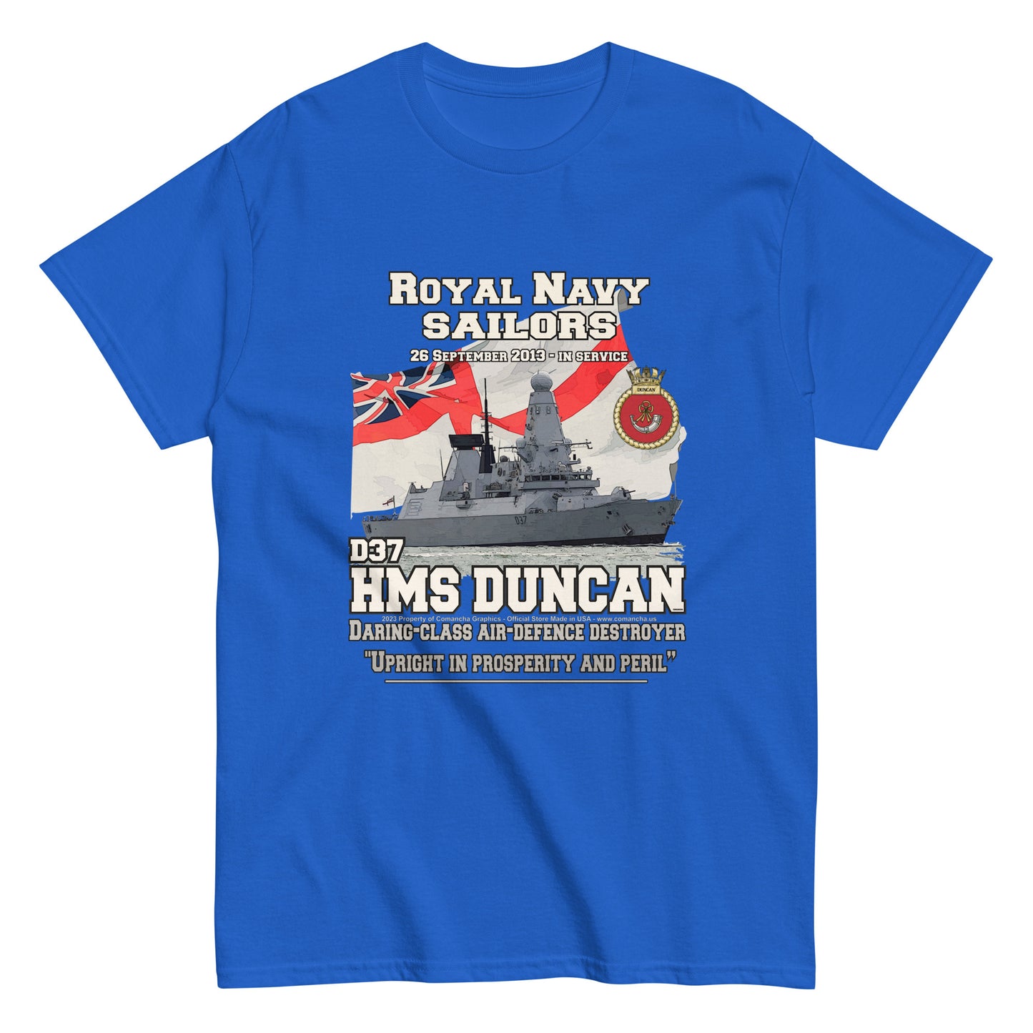 HMS DUNCAN D37 t-shirt,Destroyer T-shirt, Comancha Graphics,