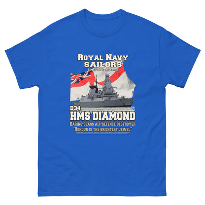 HMS Diamond veterans tee, HMS Diamond t-shirt,HMS Diamond D34 t-shirt,Destroyer T-shirt,