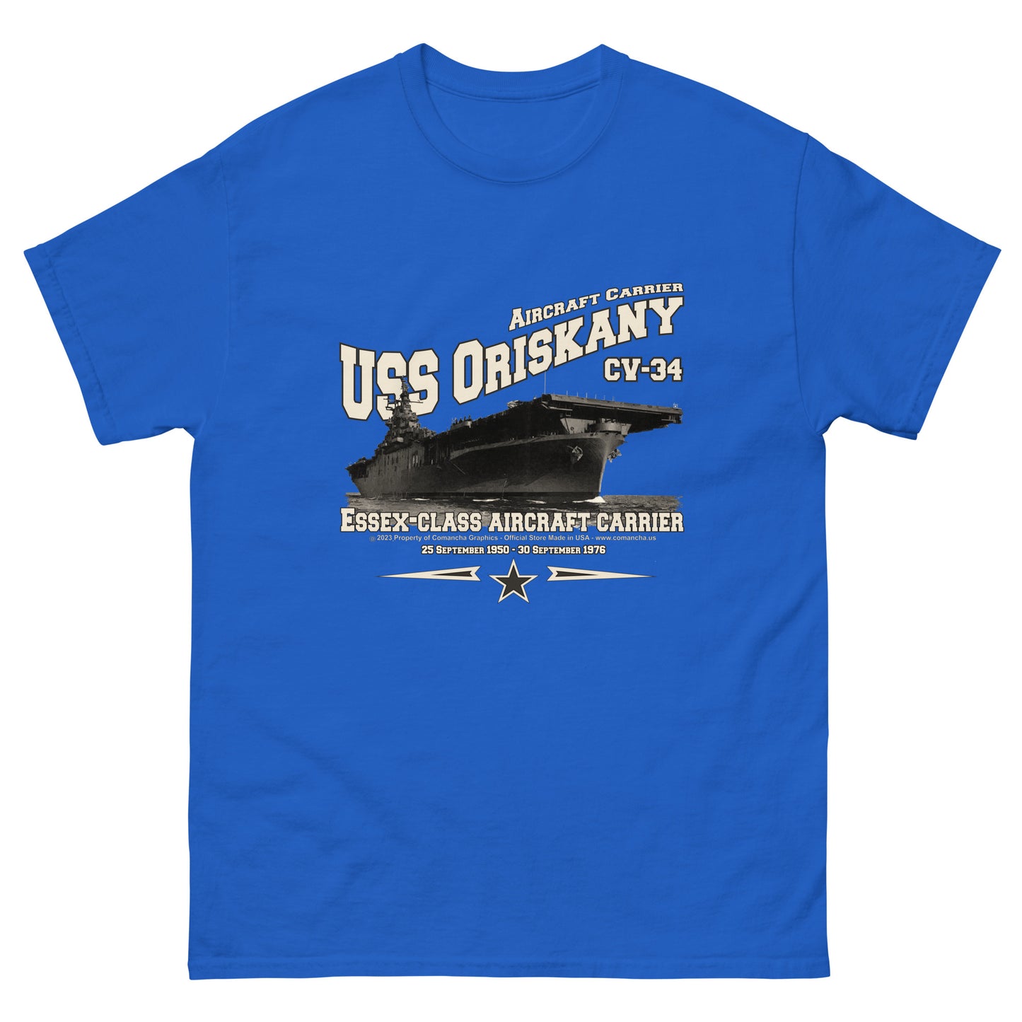 USS ORISKANY t-shirt, US Navy tee,USS ORISKANY CV-34 tee,aircraft carrier veterans T-shirt, Property Comancha Graphics,