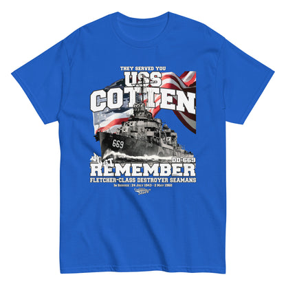 USS Cotten DD-669 destroyer t-shirt