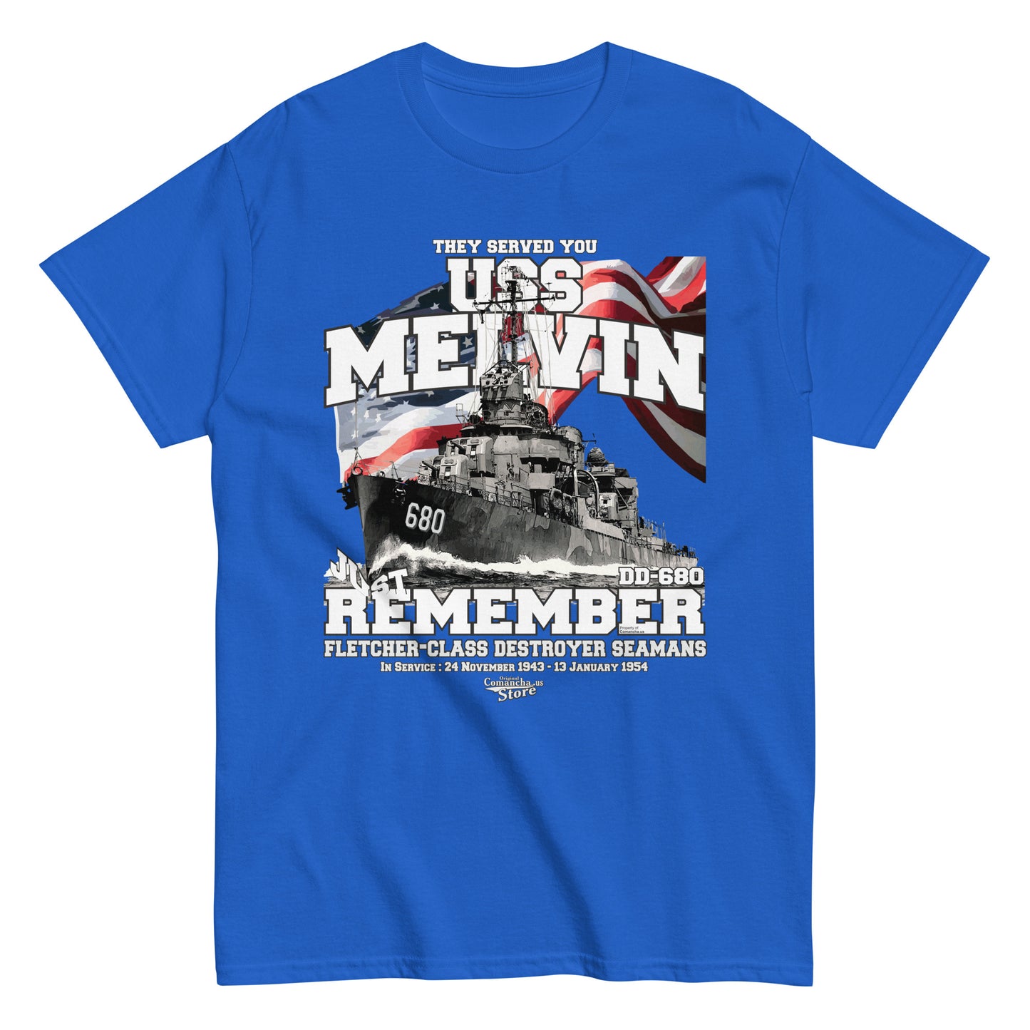 USS Melvin DD-680 us navy destroyer t-shirt