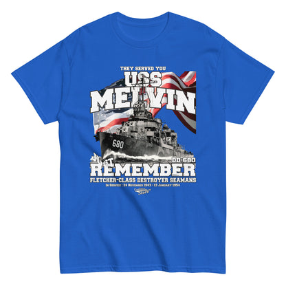 USS Melvin DD-680 us navy destroyer t-shirt