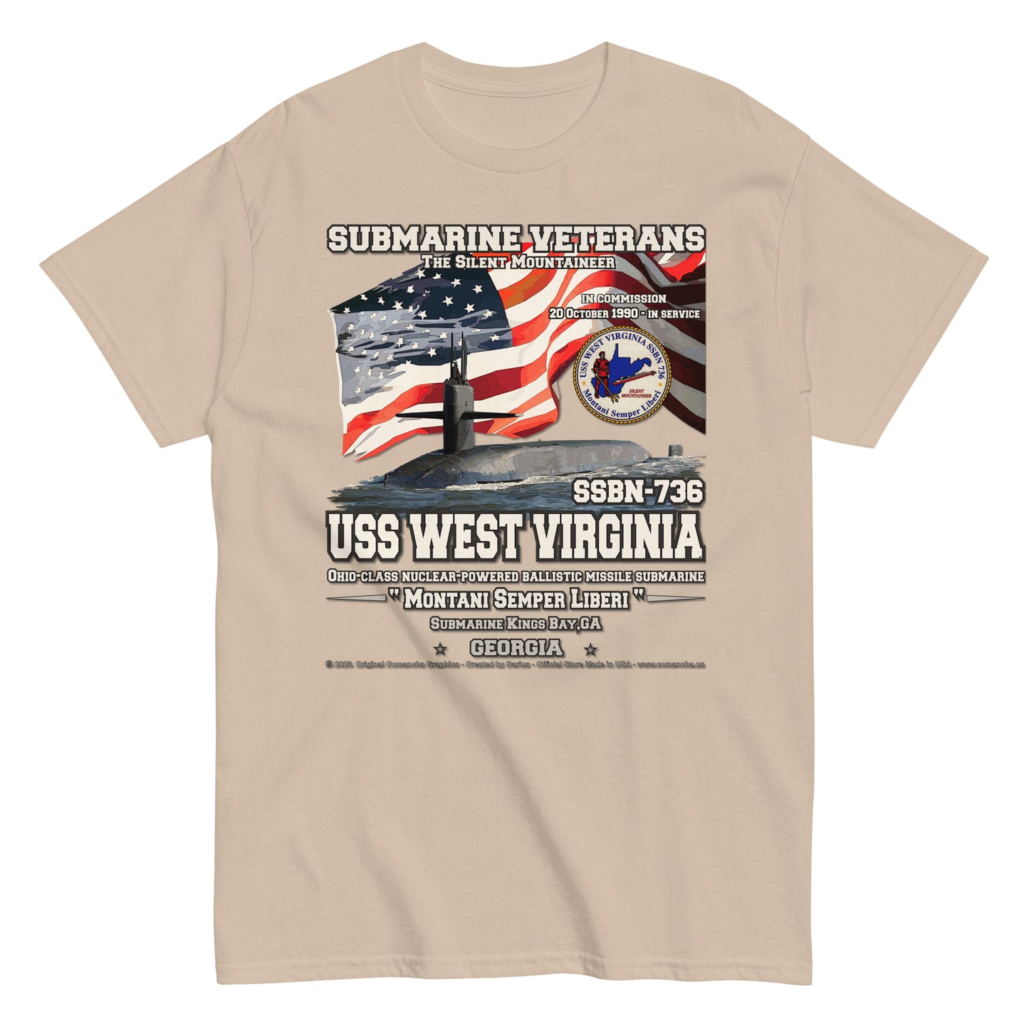 USS West Virginia SSBN-736 Submarine t-shirt