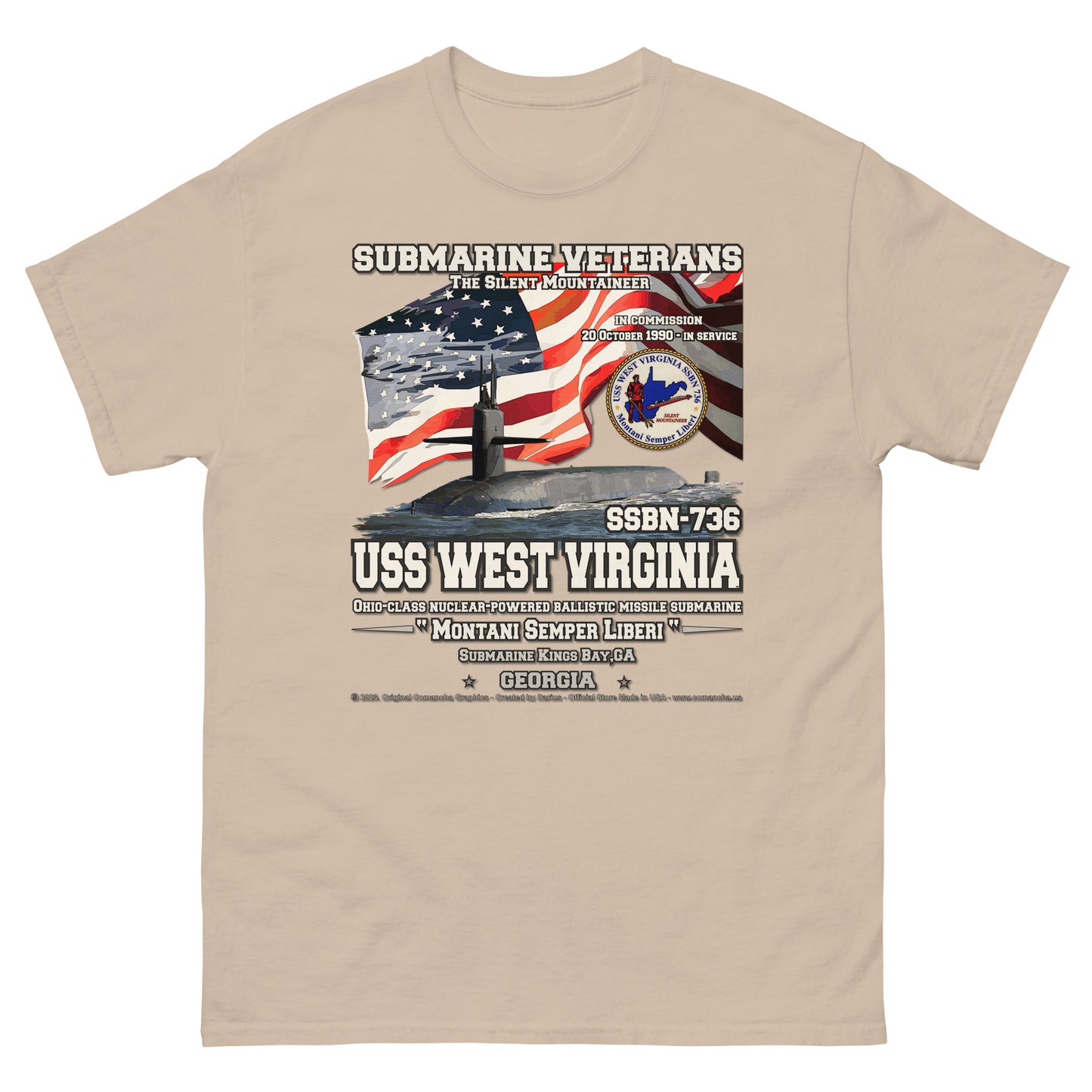 USS West Virginia SSBN-736 Submarine t-shirt