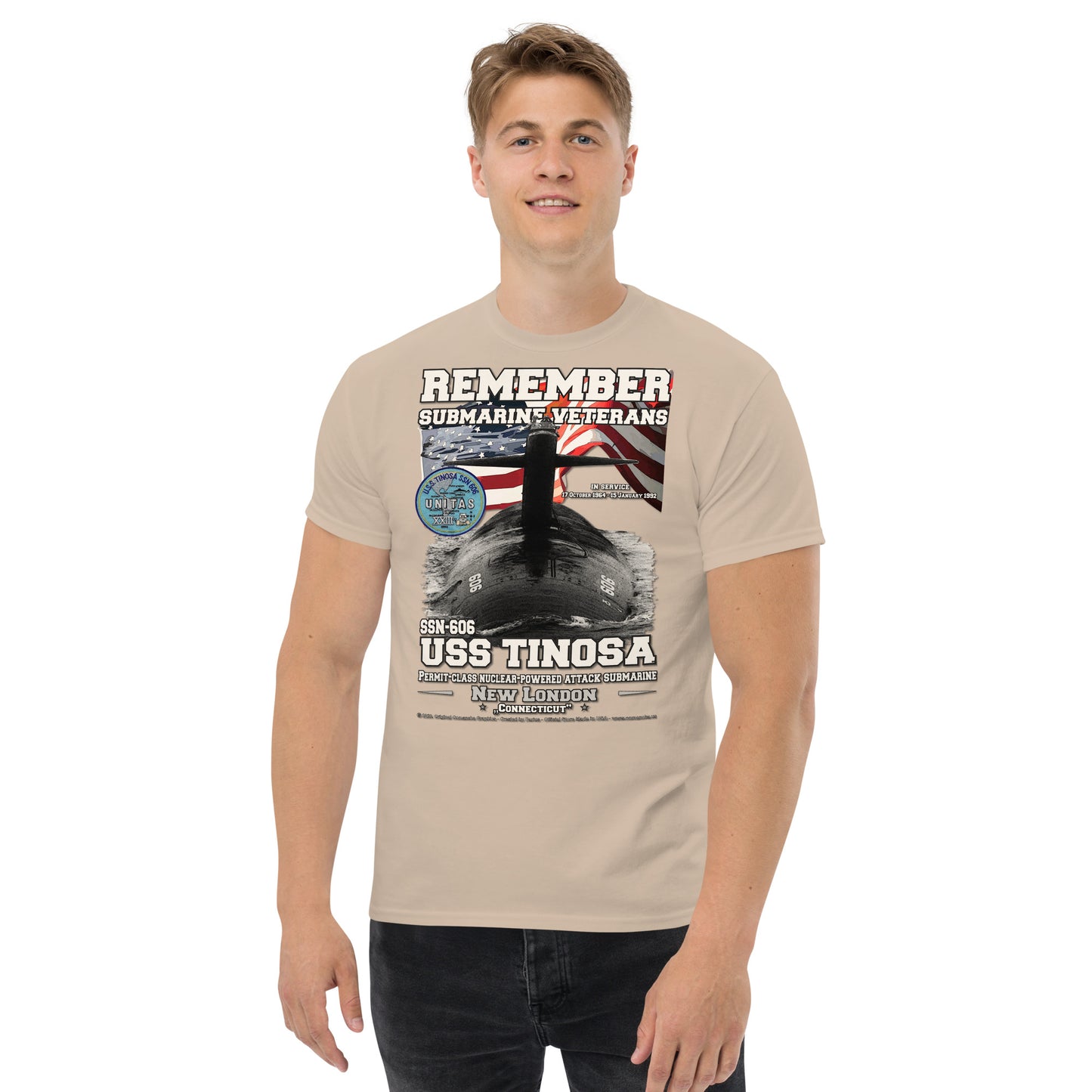 USS TINOSA SSN-606 Attack Submarine t-shirt