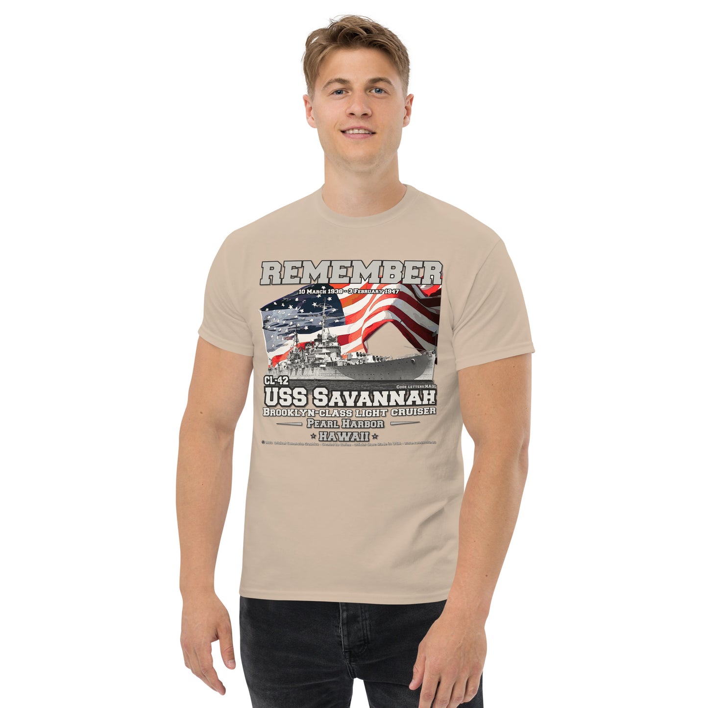 USS SAVANNAH CL-42 Light Cruiser Veterans t-shirt