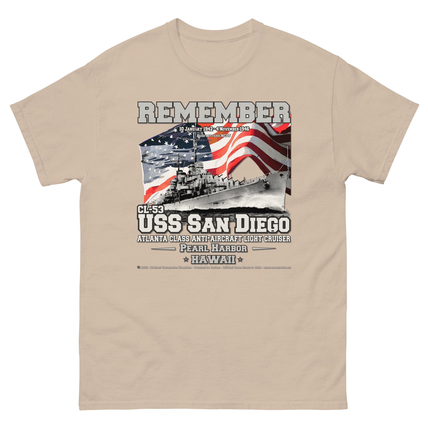 USS SAN DIEGO CL-53 Light Cruiser t-shirt