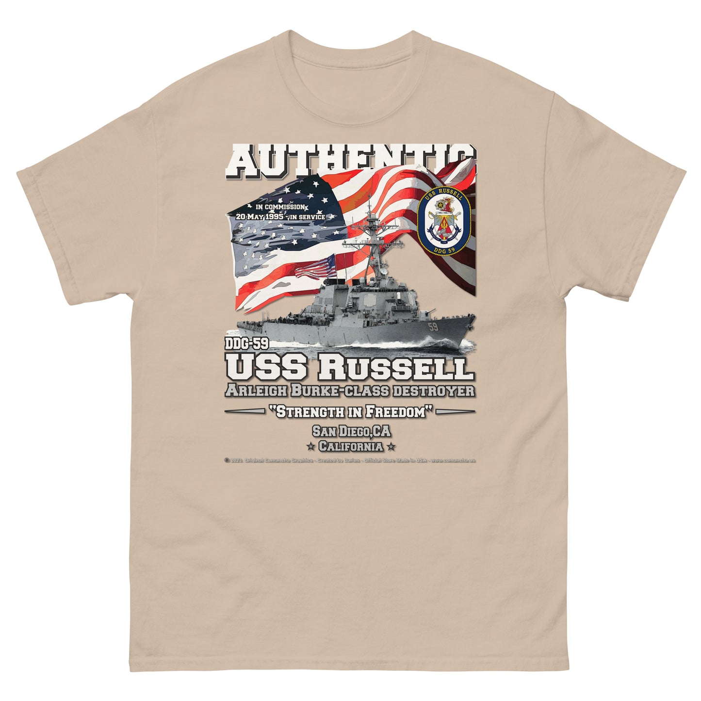 USS RUSSELL DDG-59 Destroyer T-shirt