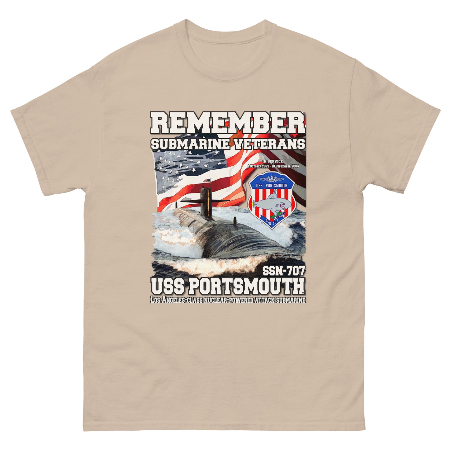 USS PORTSMOUTH SSN-707 Submarine T-Shirt