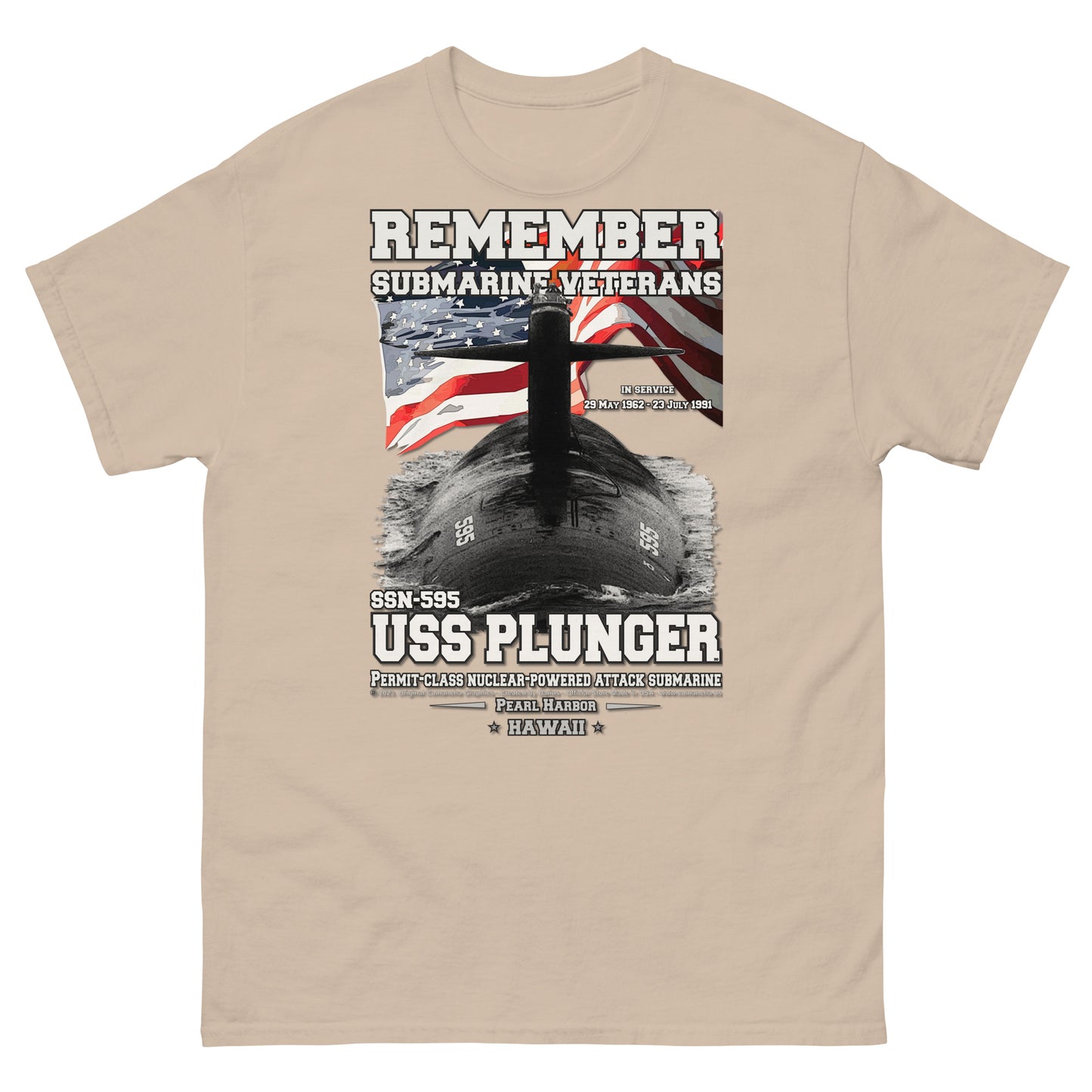 USS PLUNGER SSN-595 Submarine Veterans Classic T-Shirt