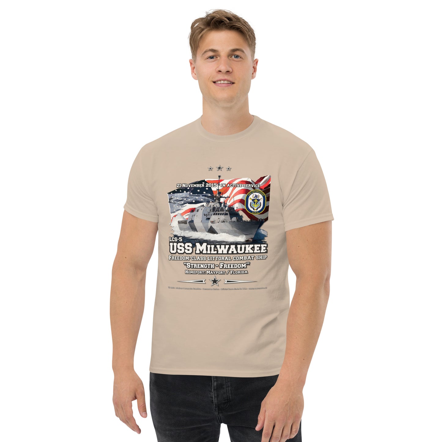 USS MILWAUKEE LCS-5 Littoral Combat Ship T-Shirt