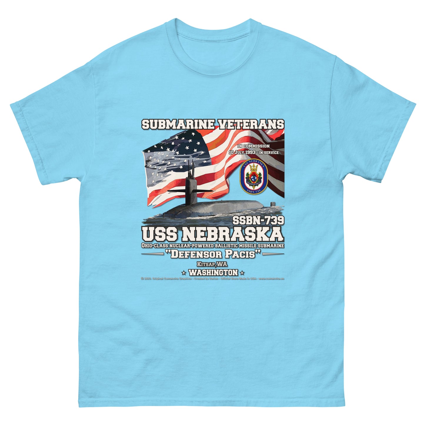 USS NEBRASKA SSBN-739 Submarine t-shirt