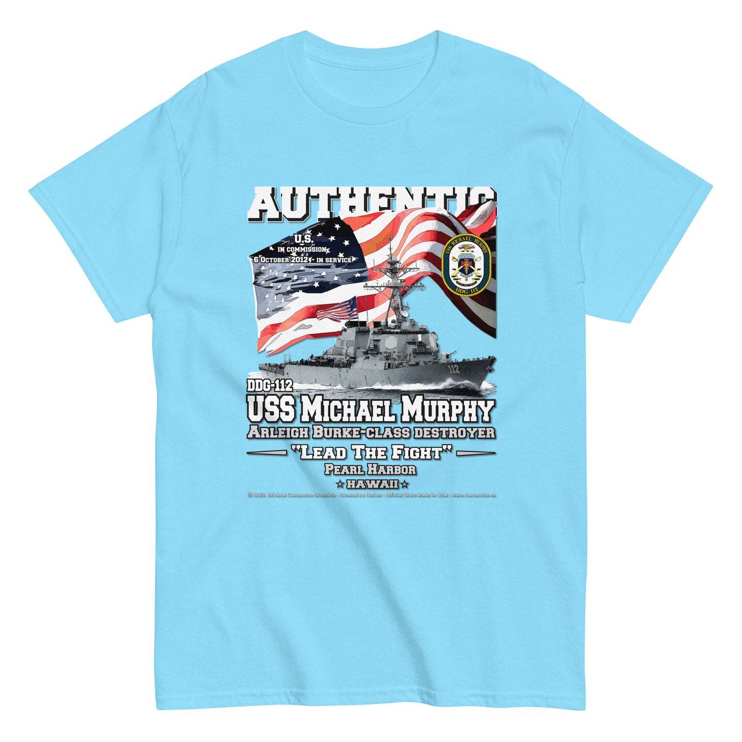 USS MICHAEL MURPHY DDG-112 Destroyer Sailors Classic T-Shirt, Navy T-shirts by Comancha store,