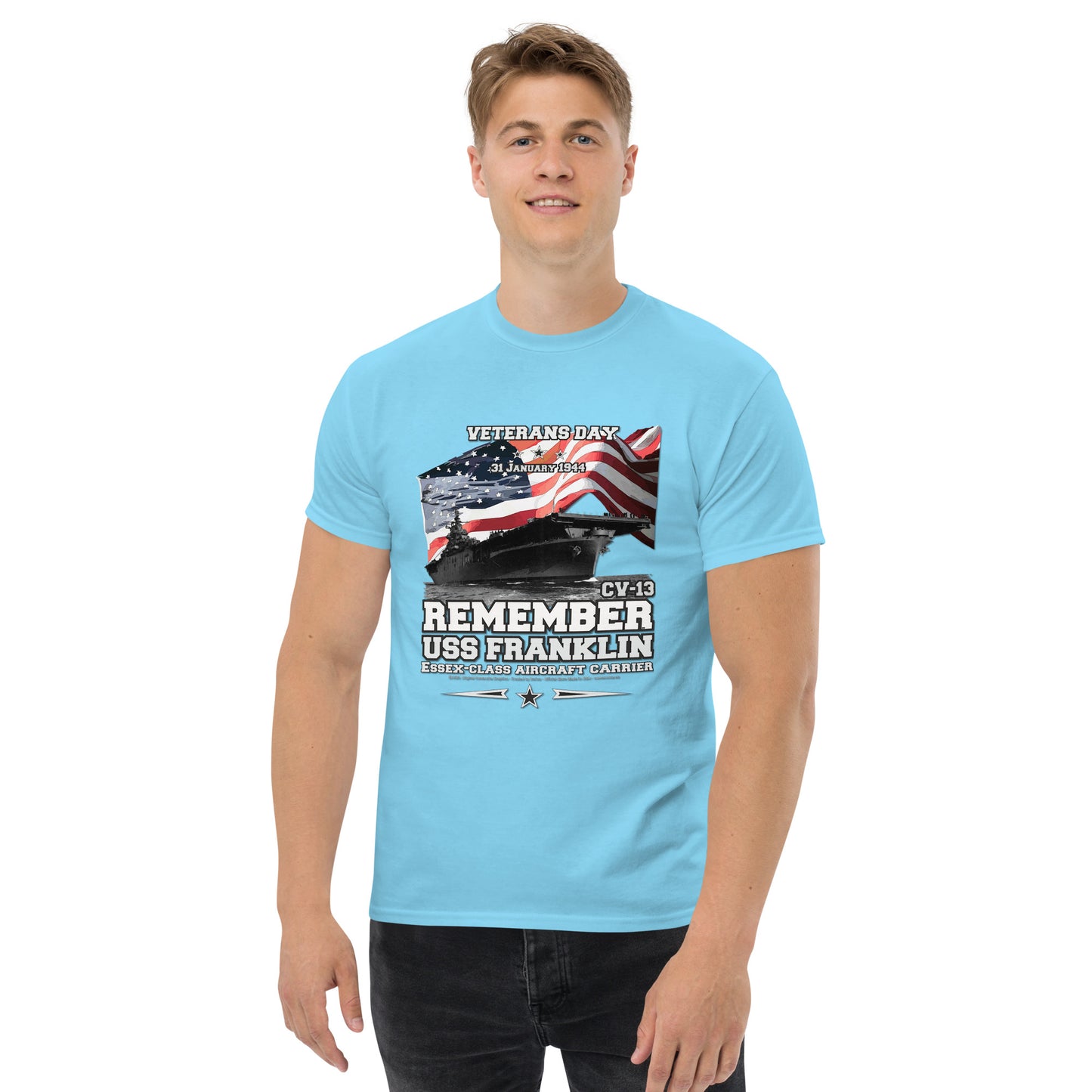 USS FRANKLIN CV-13 Aircraft Carrier Veterans Classic Tee,