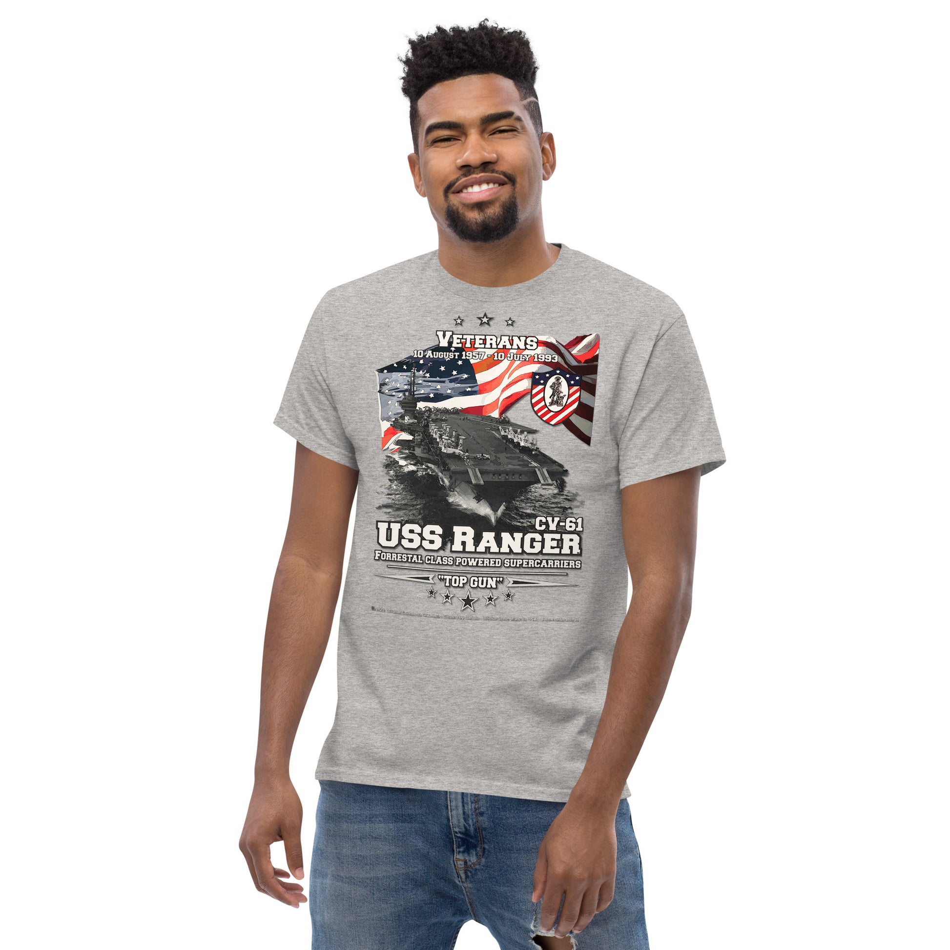 USS RANGER CV-61 Aircraft Carrier Veterans classic T-shirt, Comancha T-Shirts,