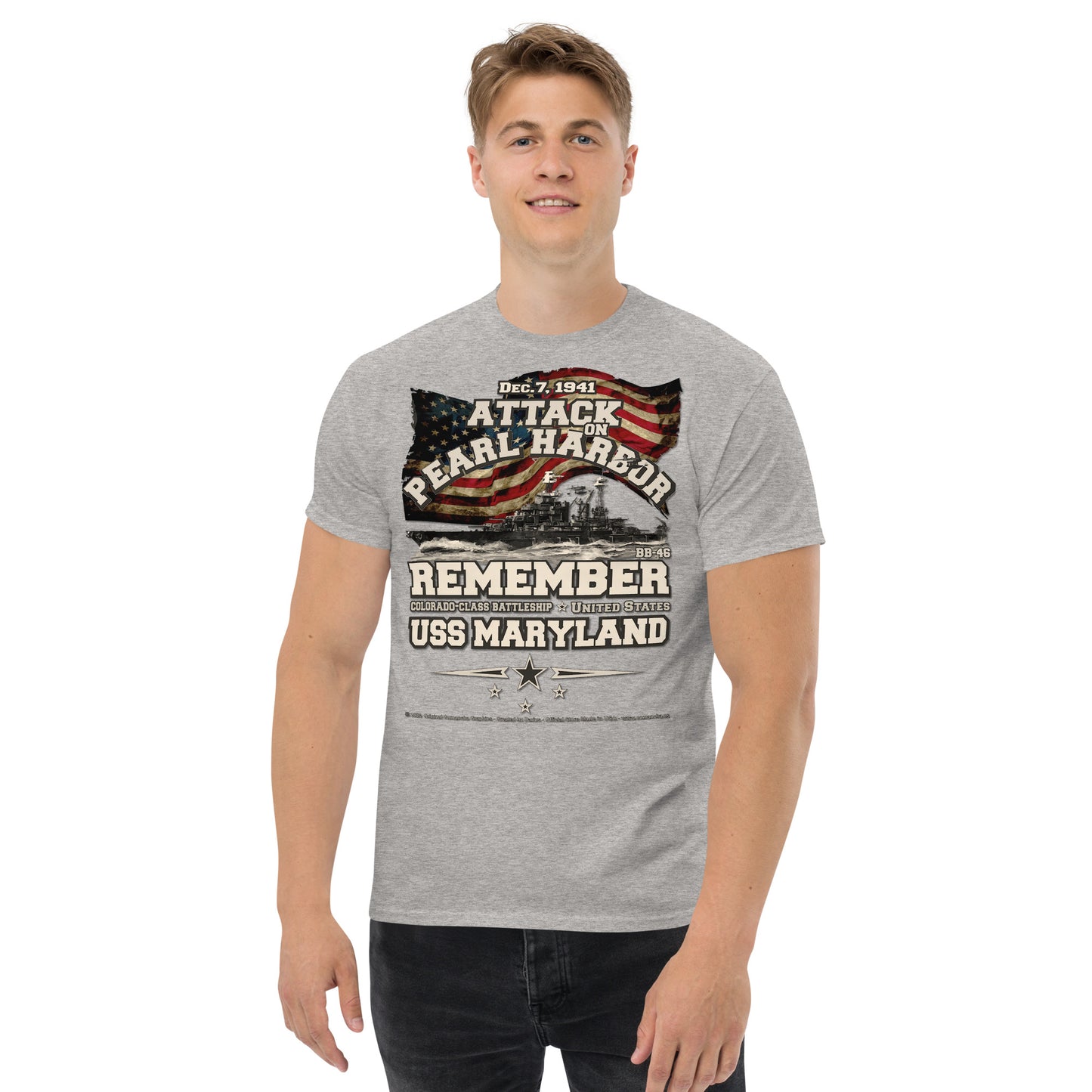 USS MARYLAND BB-46 Battleship t-shirt