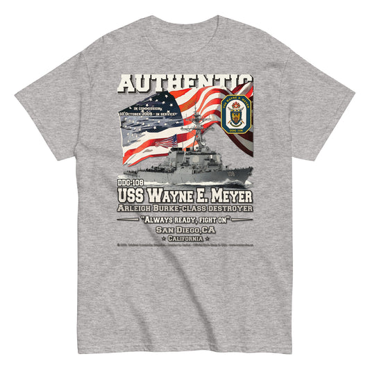 USS Wayne Meyer Destroyer classic t-shirt, Comancha Military T-shirts,