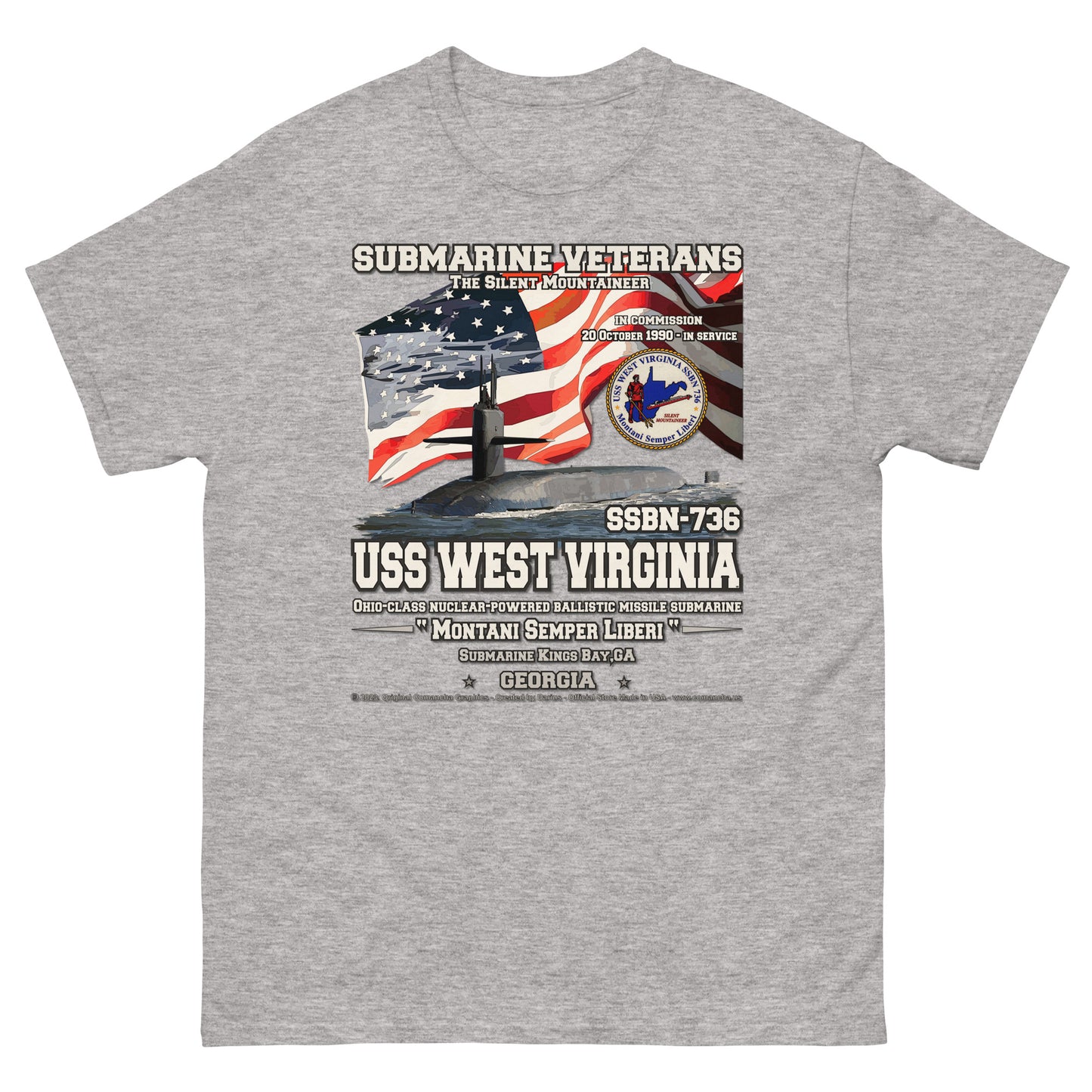 USS West Virginia SSBN-736 Submarine t-shirt