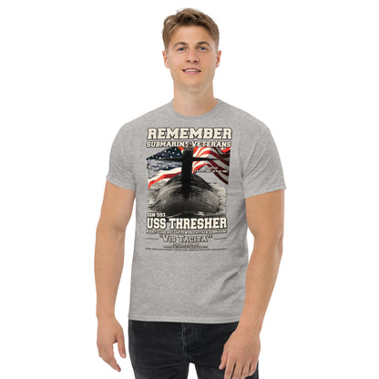 USS THRESHER SSN-593 Submarine Veterans T-Shirt, Comancha Design,