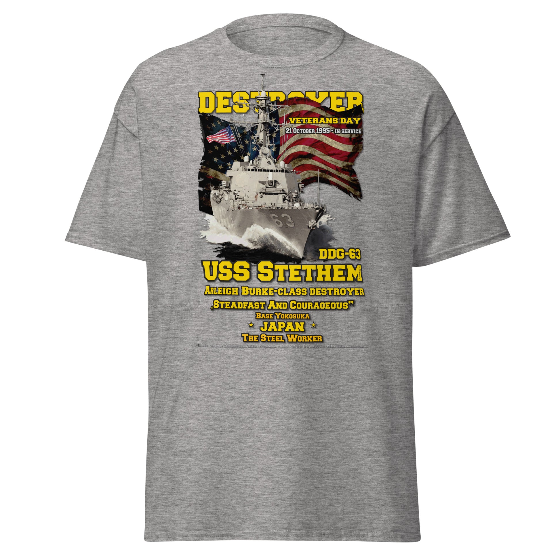 USS STETHEM DDG-63 Destroyer Veterans Tee, Comancha Navy Tees,