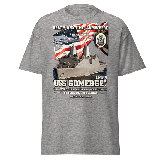 USS SOMERSET LPD-25 Amphibious Transport Dock Veterans classic tee