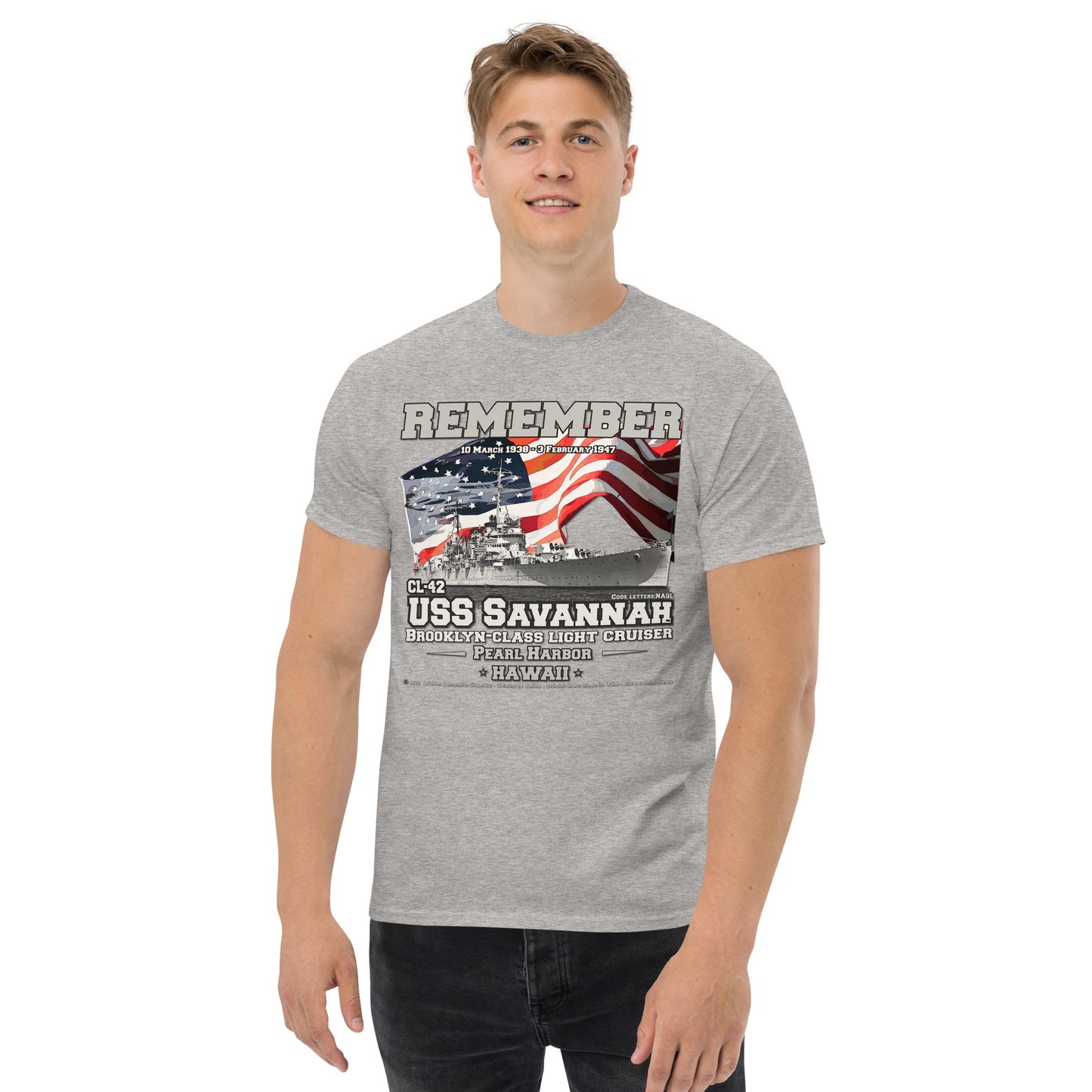 USS SAVANNAH CL-42 Light Cruiser Veterans t-shirt, Comancha Navy Tees,