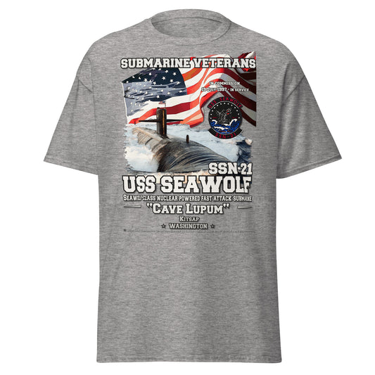 USS SEAWOLF SSN-21 Submarine Veterans T-shirt, Comancha Navy Tees,