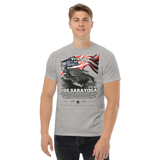 USS SARATOGA CV-60 Aircraft Carrier Veterans Tee, Comancha,