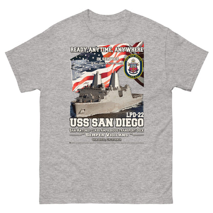 USS SAN DIEGO LPD-22 Amphibious Transport dock T-Shirt, Comancha design,