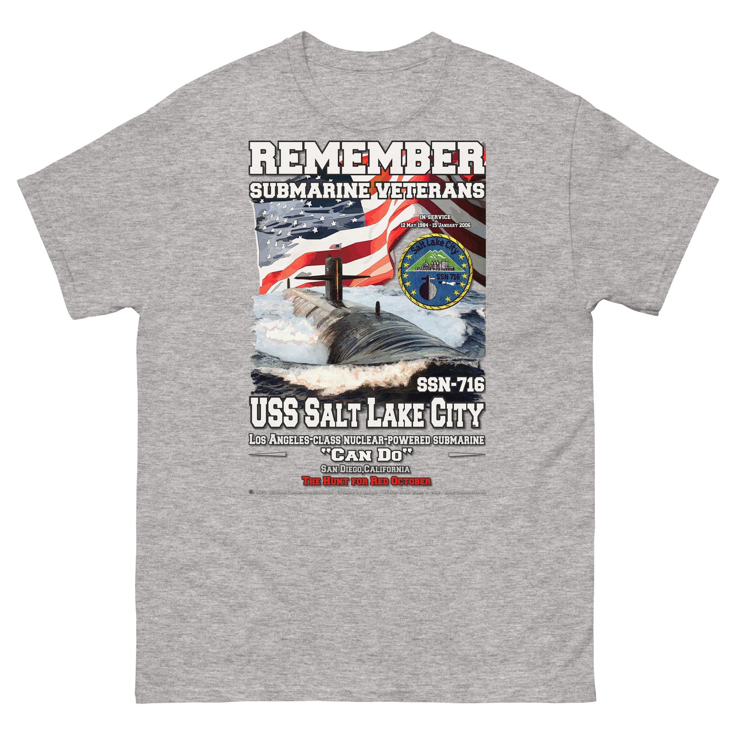 USS SALT LAKE CITY SSN-716 Submarine Veterans classic t-shirt, Comancha T-shirt,