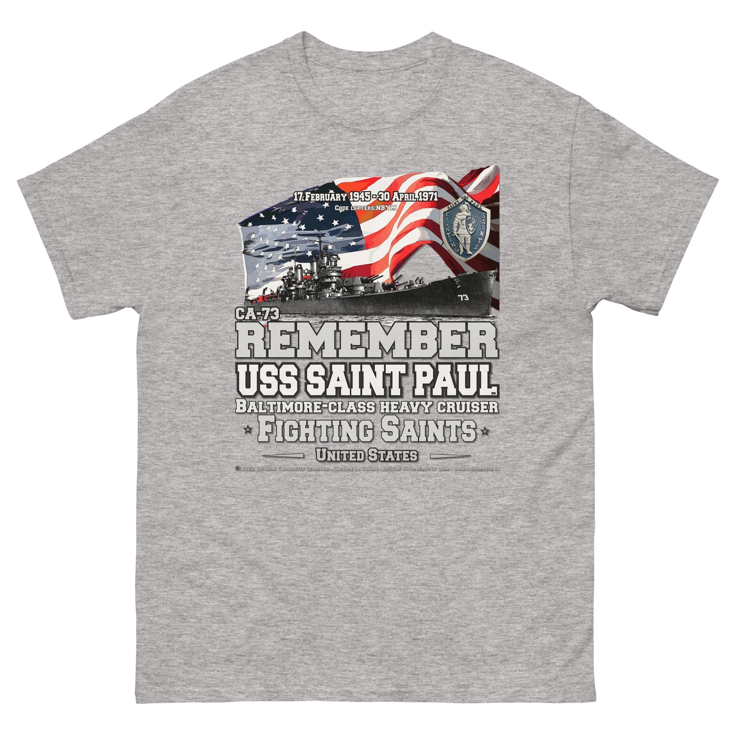 USS SAINT PAUL CA-73 Heavy Cruiser Veterans classic T-shirt, Comancha T-shirt,