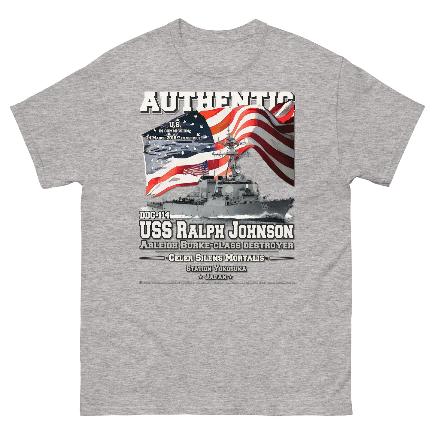 USS RALPH JOHNSON DDG-114 Destroyer Vetrns Classic T-Shirt, Comancha Navy Veterns T-shirt,