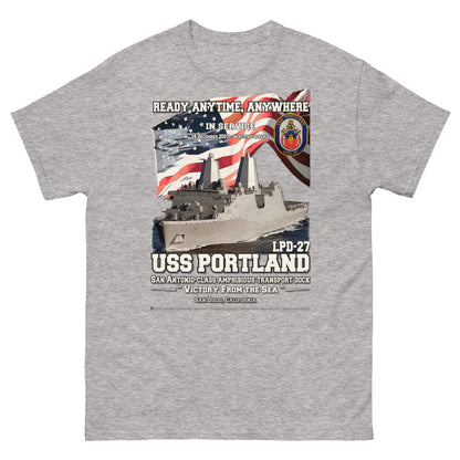 USS PORTLAND LPD-27 Amphibious Transport Dock Veterans Classic T-Shirt, Comancha Navy T-Shirts,