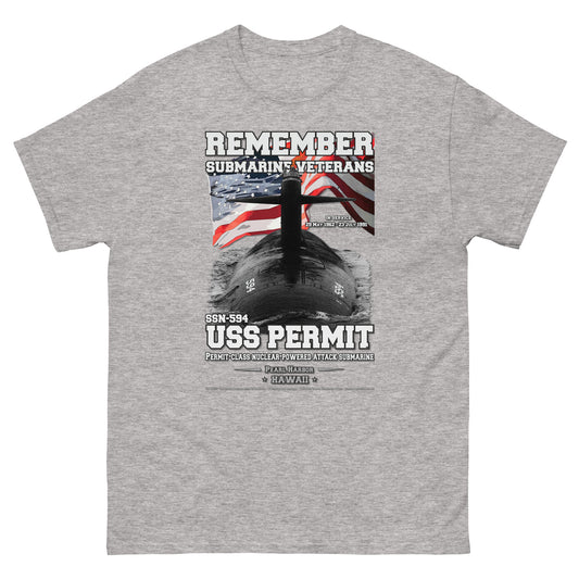 USS PERMIT SSN-594 Submarine Veterans Classic T-Shirt, Comancha T-shirts,