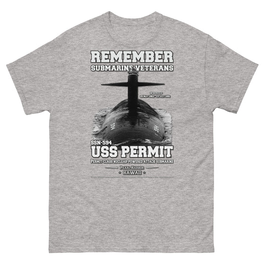 USS PERMIT SSN-594 Submarine Veterans Classic T-Shirt,