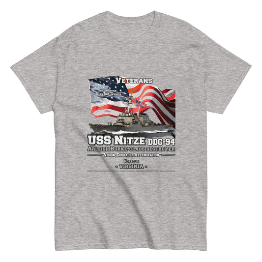 USS NITZE DDG-94, Destroyer Veterans Day T-shirt, Comancha,