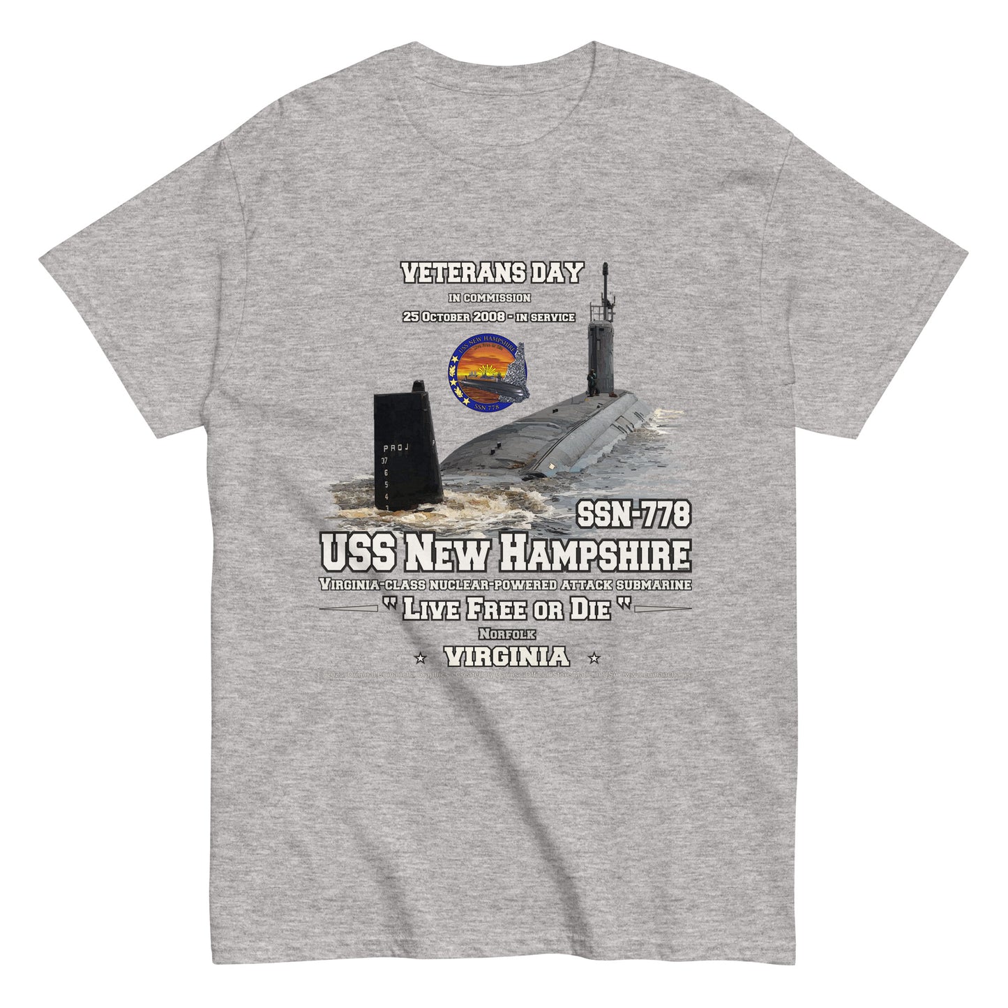 USS NEW HAMPHIRE Submarine Veterans t-shirt, Comancha T-shirts,