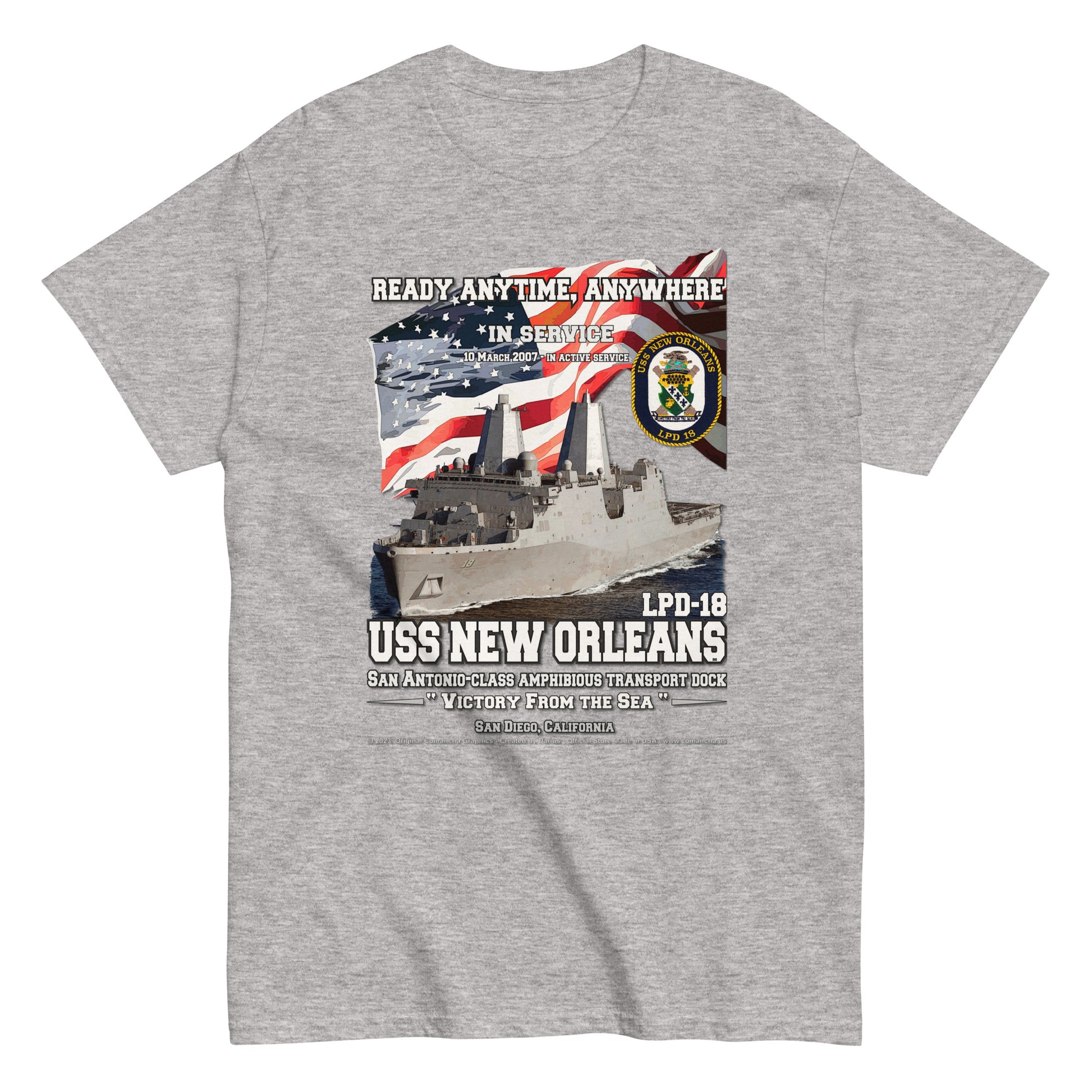 USS NEW ORLEANS CL-32 Cruiser Veterans t-shirt, Comancha T-shirts,