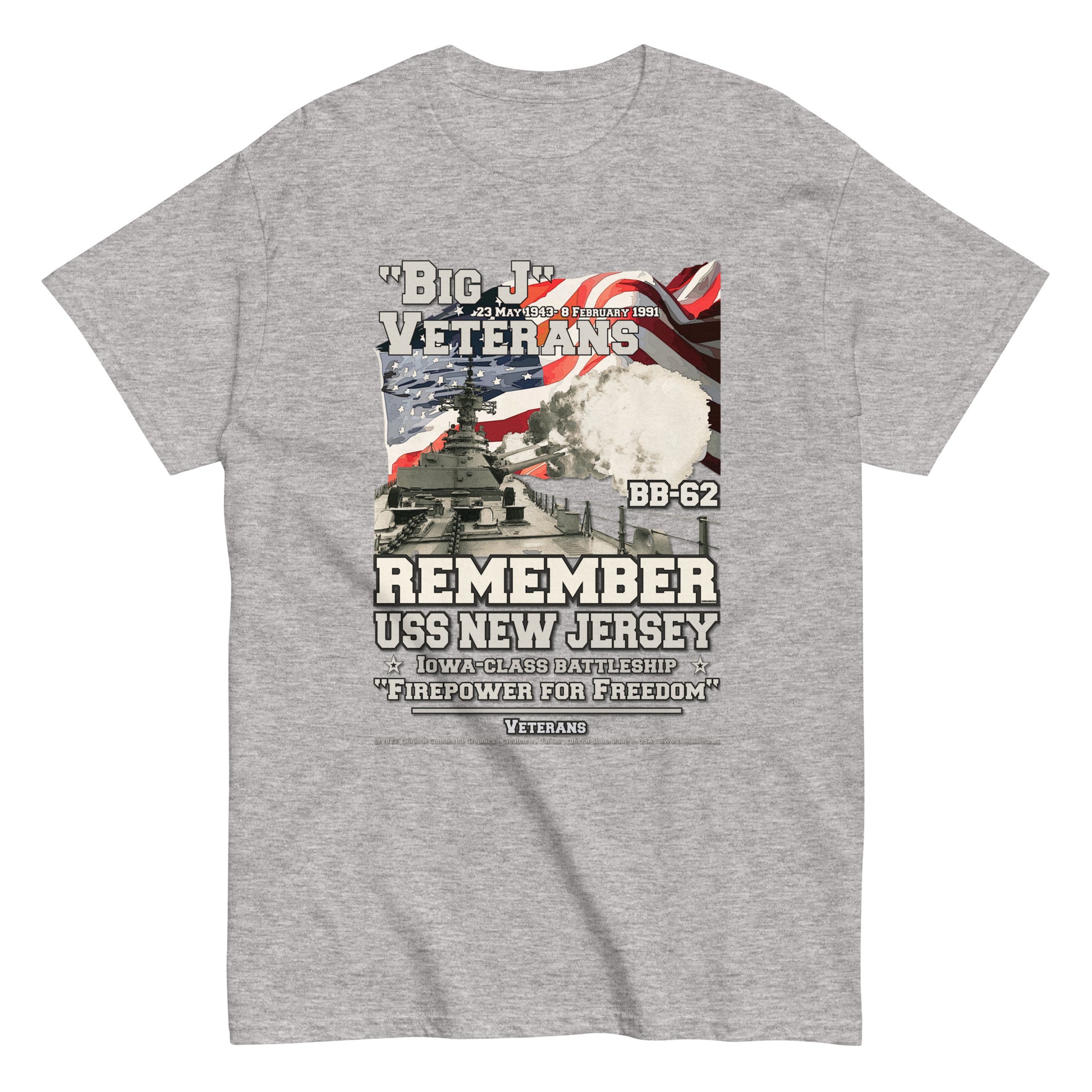 USS NEW JERSEY BB-62 Battleship Veterans t-shirt, Comancha t-shirts,