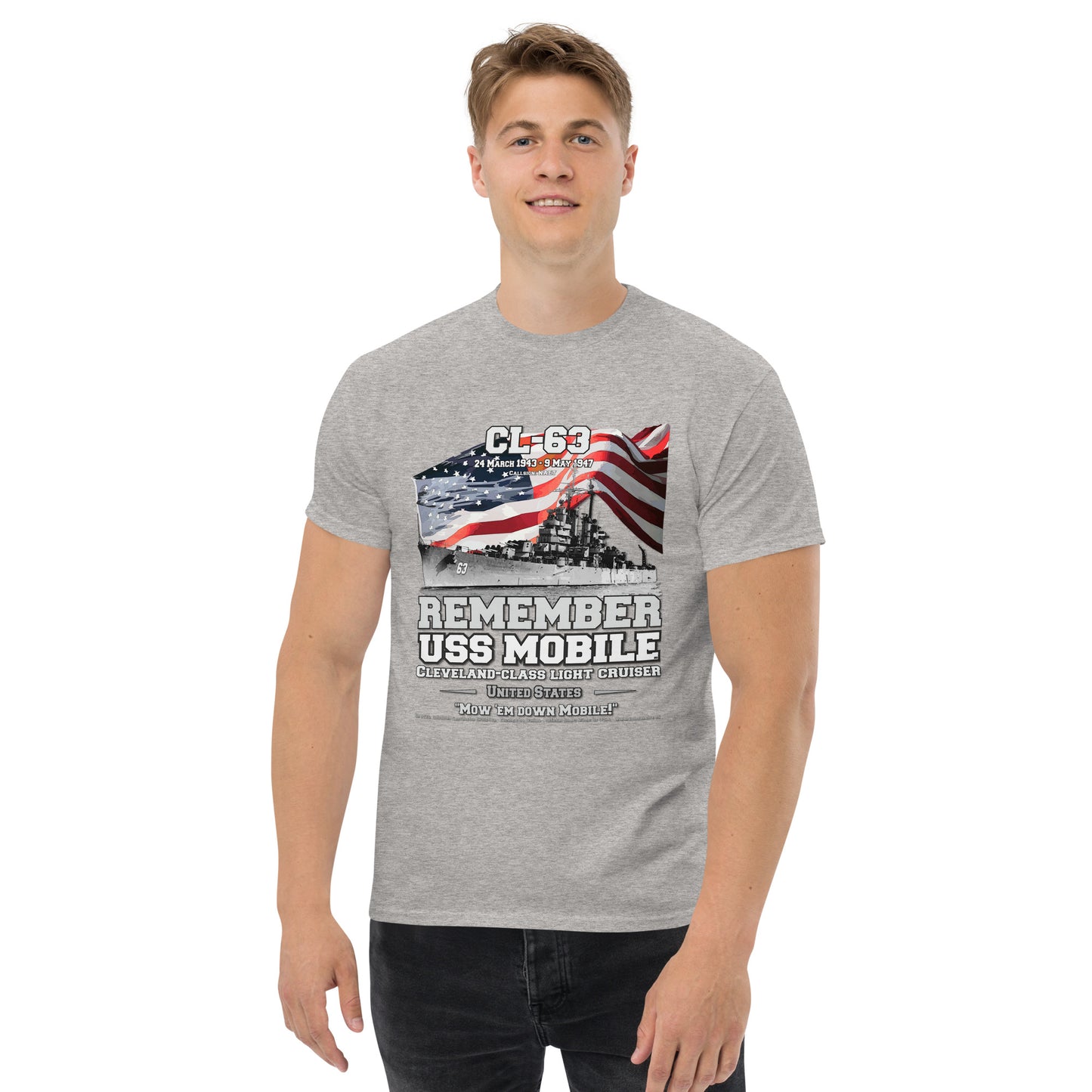 USS MOBILE CL-63 Cruiser Veterans T-Shirt, Military T-shirts,