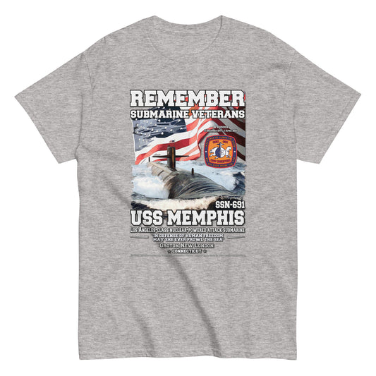 USS MEMPHIS SSN-691 Submarine Sailors Classic T-Shirt, Comancha Navy T-shirts,