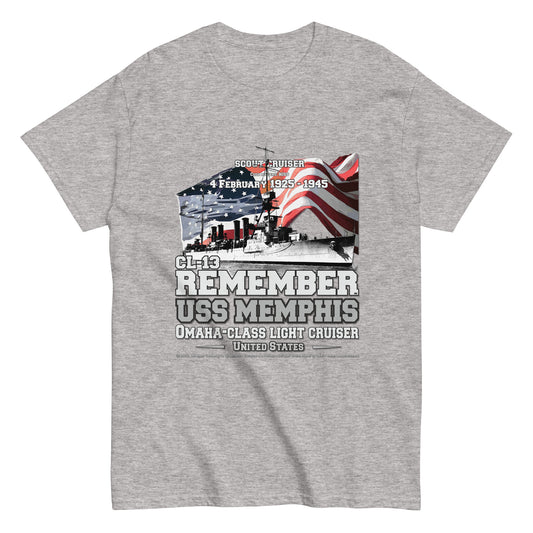 USS MEMPHIS CL-13 Light Cruiser Veterans Classic T-Shirt, Comancha Navy T-shirts,