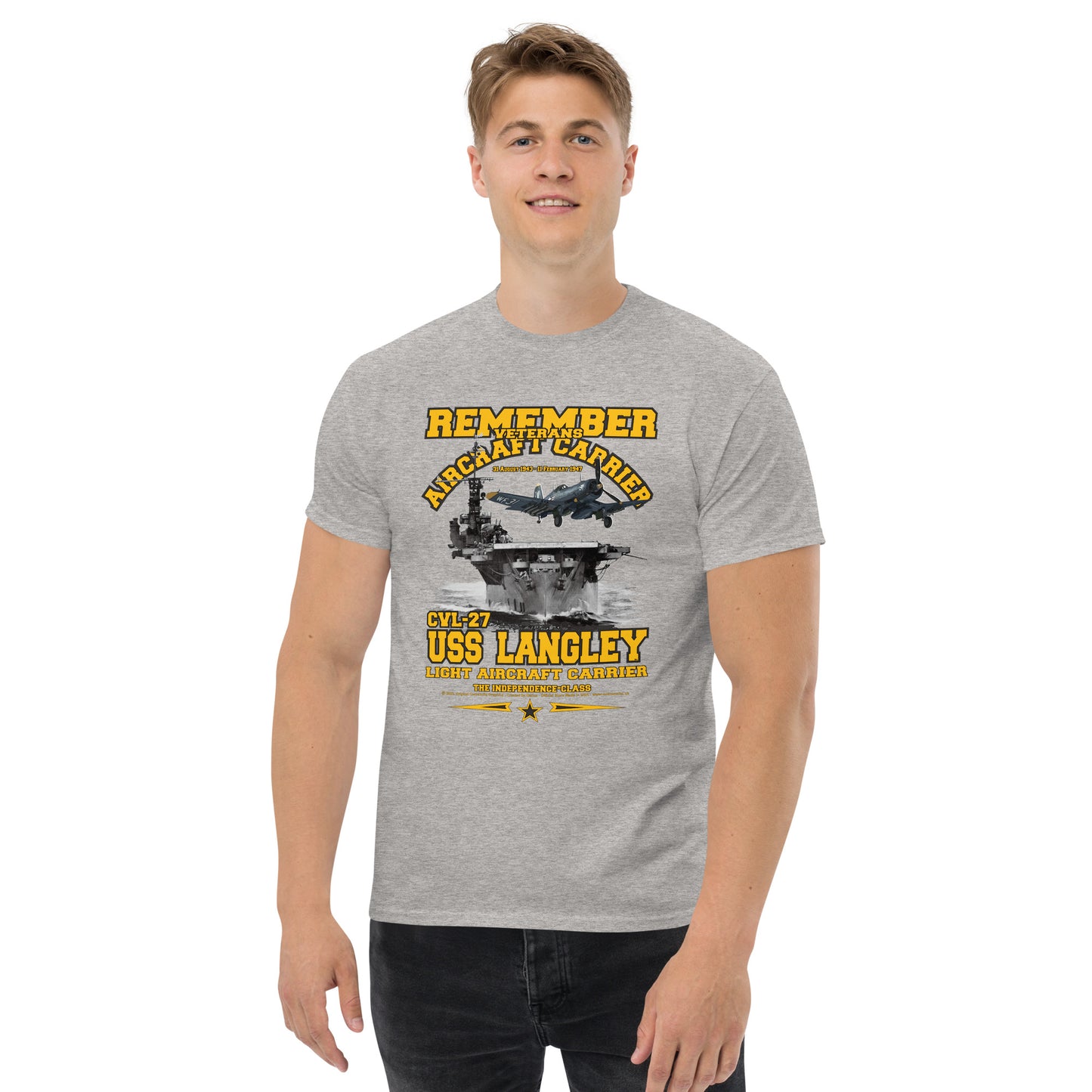 USS LANGLEY CVL-27 Aircraft Carrier T-Shirt