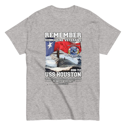 USS HOUSTON SSN-713 t-shirt, US NAVY Submarine T-Shirt, Submarine veterans T-shirts, Submarine Veterans Classic T-shirt, Comancha T-shirts,USS HOUSTON SSN-713 Submarine Veterans Classic T-shirt,Comancha US Navy Tees,