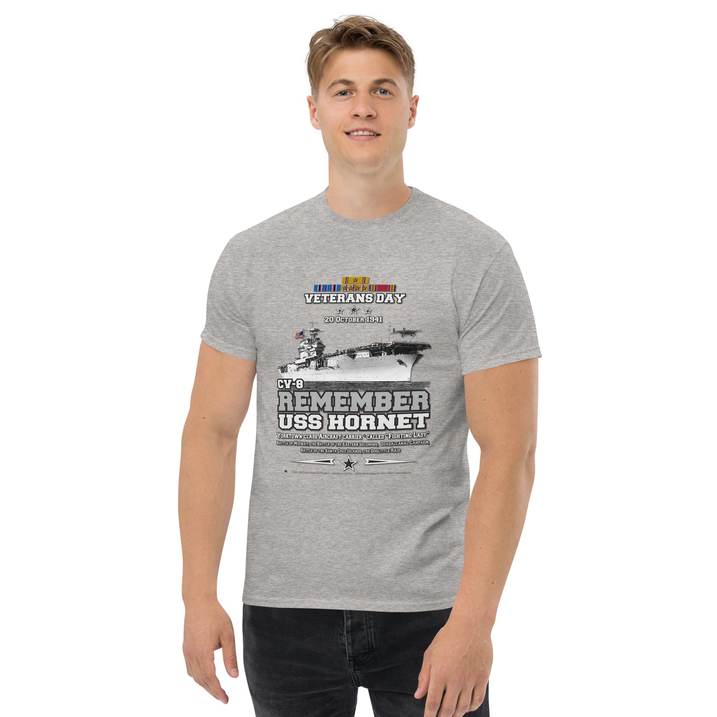 USS HORNET CV-8 Aircraft Carrier T-Shirt