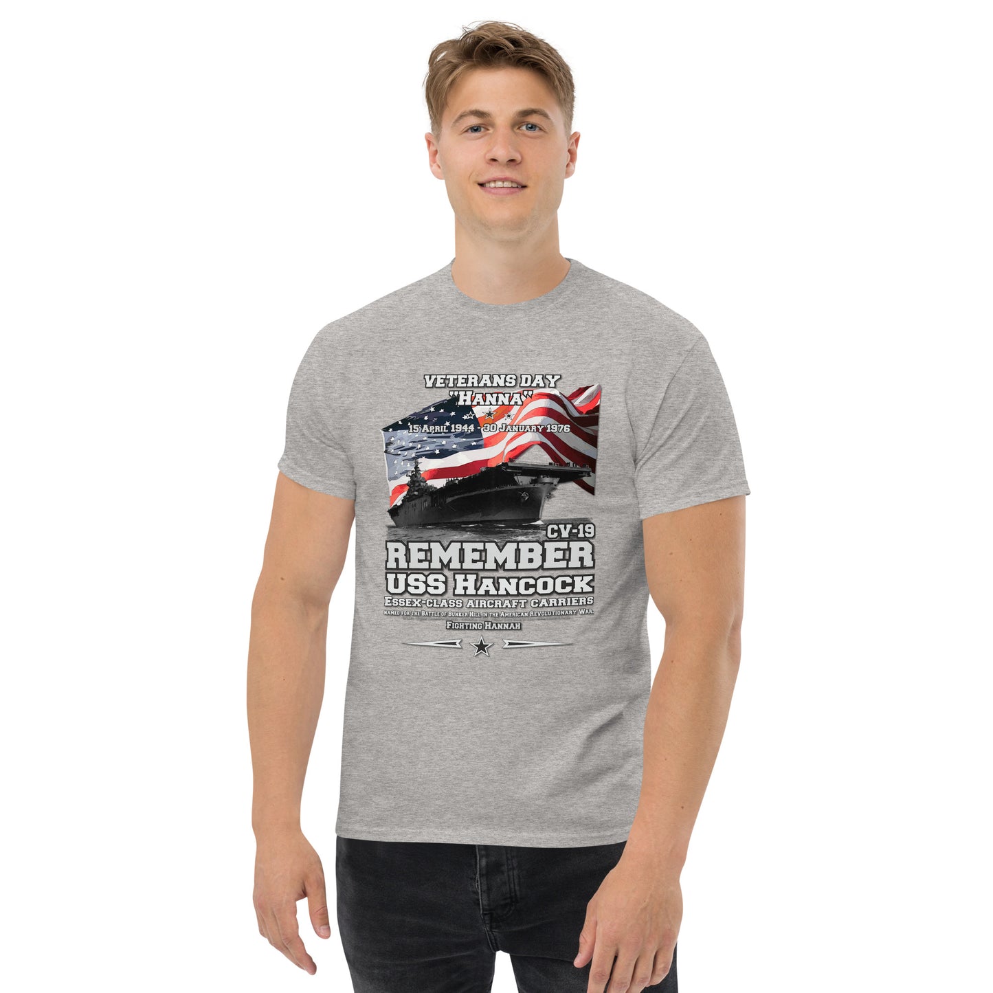 USS HANCOCK CVN-19 Aircraft Carrier T-shirt