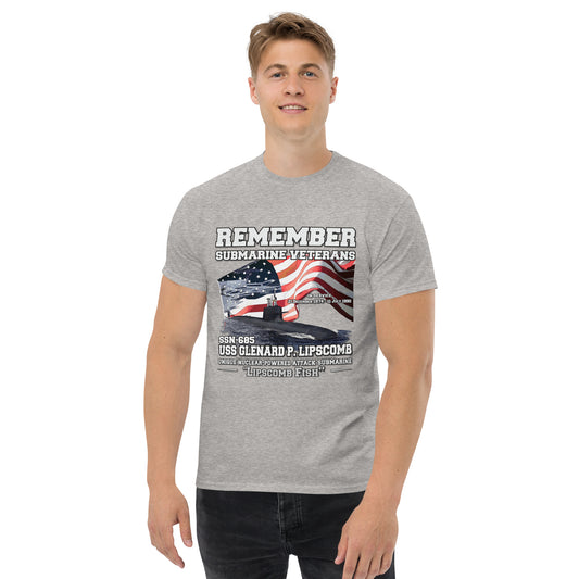 USS GLENARD LIPSCOMB tee, USS GLENARD LIPSCOMB Veterans tee,USS GLENARD LIPSCOMB SSN-685 Submarine Veterans Classic Tee, Comancha tees,