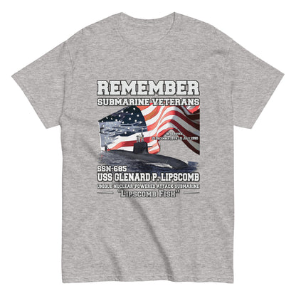 USS GLENARD LIPSCOMB tee, USS GLENARD LIPSCOMB Veterans tee,USS GLENARD LIPSCOMB SSN-685 Submarine Veterans Classic Tee, Comancha tees,