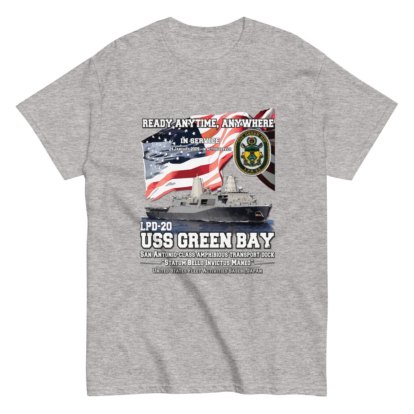 USS GREEN BAY LPD-20 tee, USS GREEN BAY LPD-20 veterans tees,USS GREEN BAY LPD-20 Amphibious Transport Dock Veterans Classic Tee, Comancha Tees,